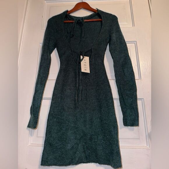 NWTs Atoir Mohair Blend Mock Mini Dress w/ Double Tie Back Size 2 - Picture 4 of 7